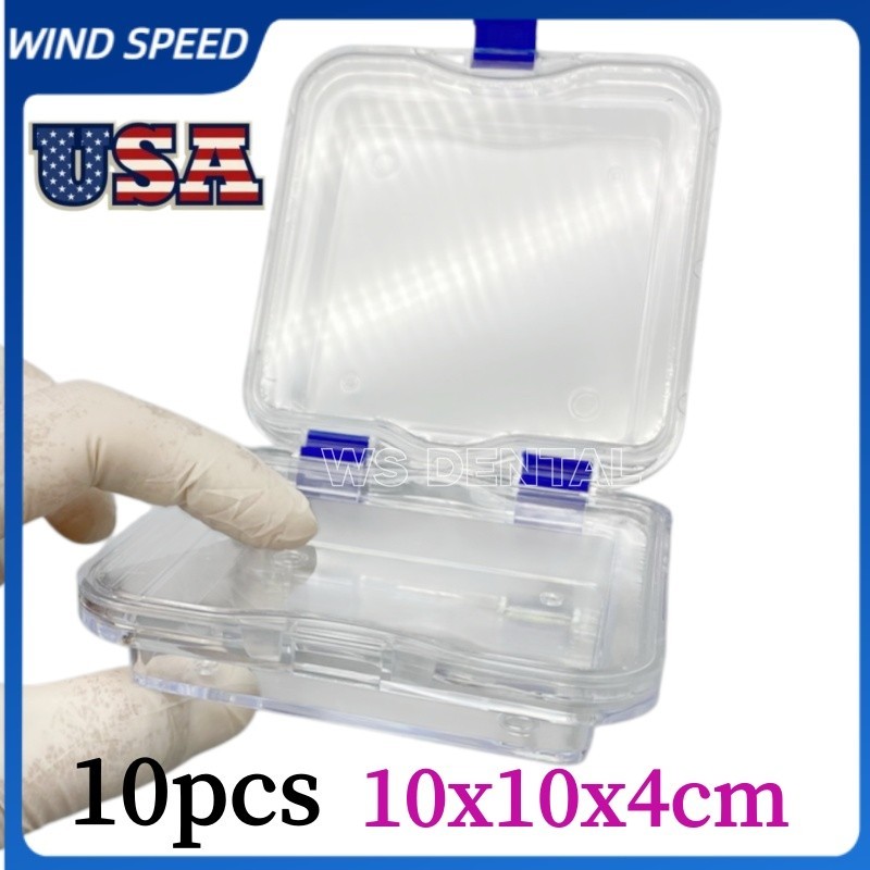 10x Denture False Inlay Teeth Membrane Case Hinged Display Jewelry Box 10x10x4cm