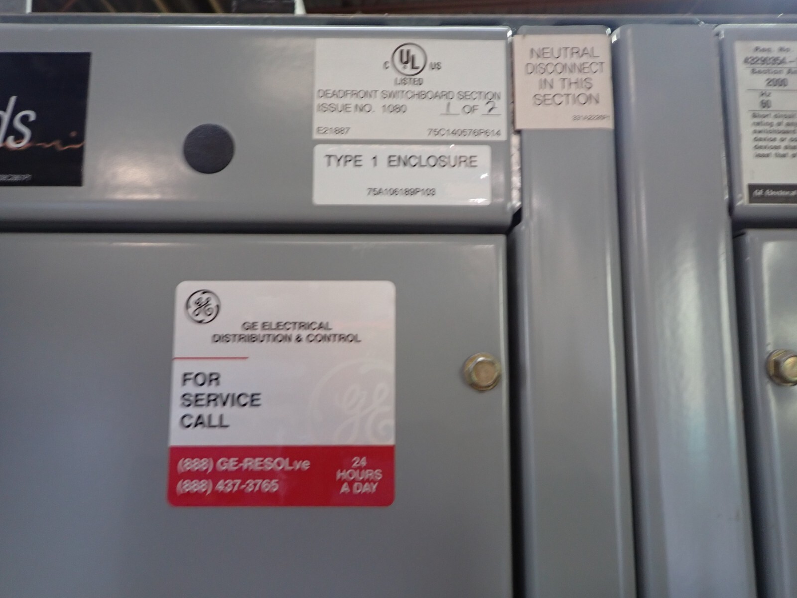 GE 2000 amp Switchgear Panelboard 208v 3 Phase TP2020TTR C220LI + CT Cabinet