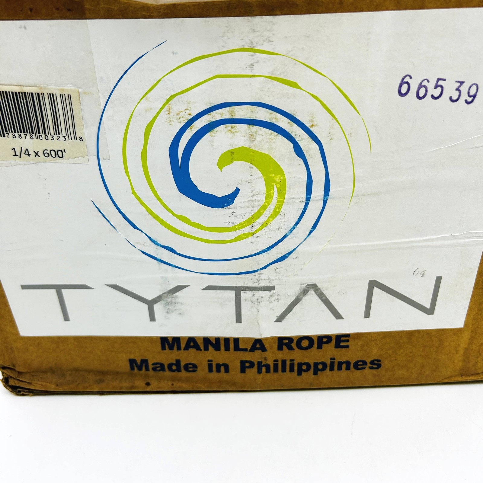 Tytan MN14600 Manila Rope 1/4in X 600ft 3-Strand Twisted 54 lb Load Natural