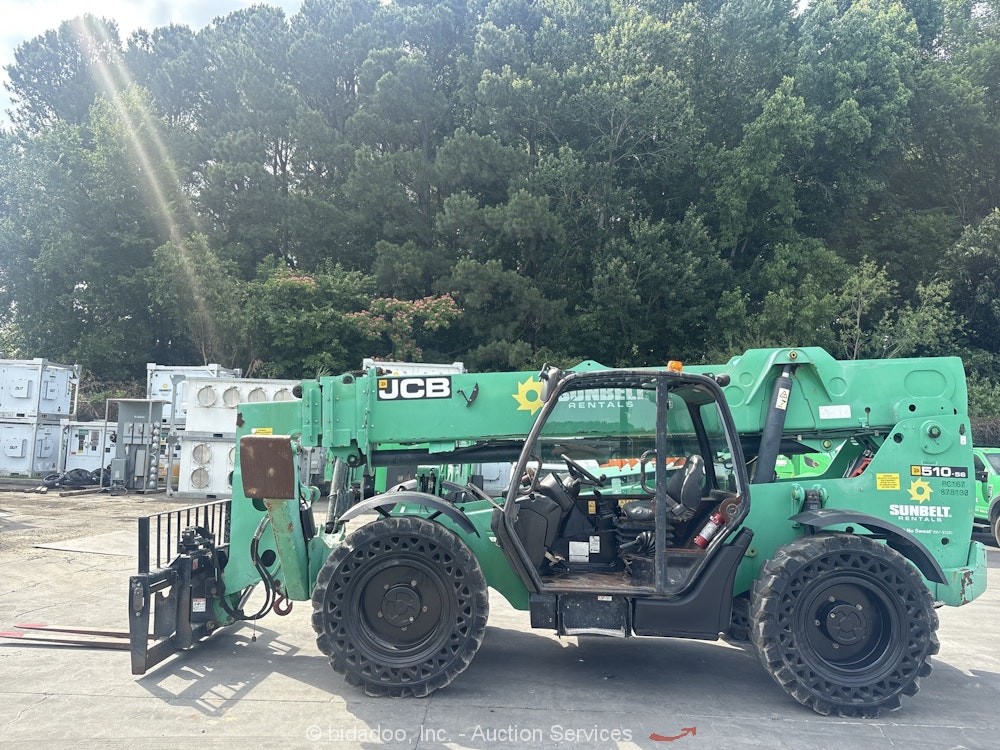 2016 JCB 510-56 56′ 10,000lbs Telescopic Reach Forklift Telehandler bidadoo