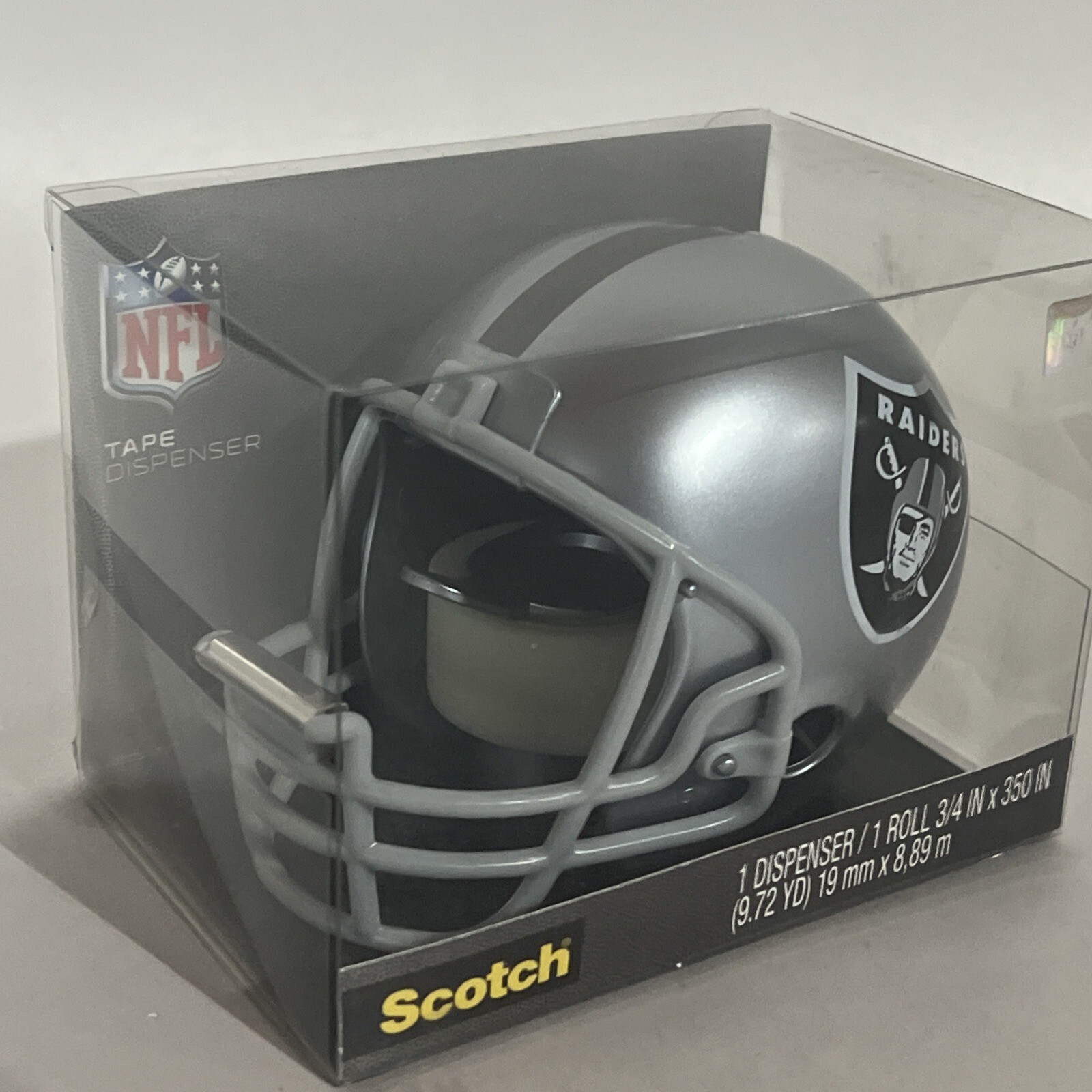 3M Scotch Tape Dispenser – Las Vegas Raiders Football Helmet W/ Tape! NEW