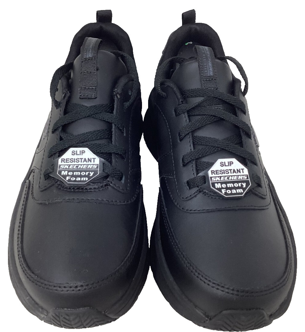 Skechers Women’s Work Relax Fit D’Lux Walker Lace Up Shoes Black Size:8 121M