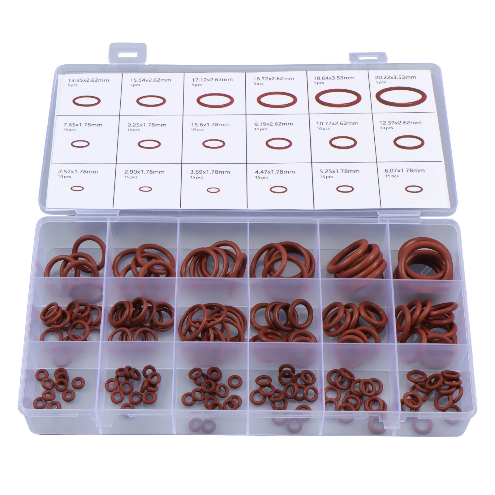 180 Pcs O-Ring Brown Metric FKM O-Ring Kit Fit High Heat Applications