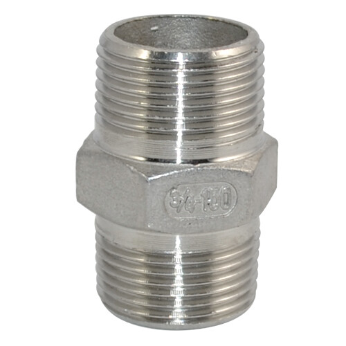 3/4″ 3/4 in NPT Stainless Steel 304 Pipe Thread Male Hex Nipple Fitting Adapter
