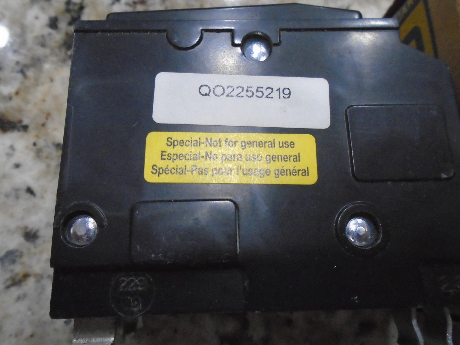 SQUARE D QO2255219 25 AMP 2 POLE 120/240VAC, 10kA, HIGH AMP LUGS SPECIAL BREAKER