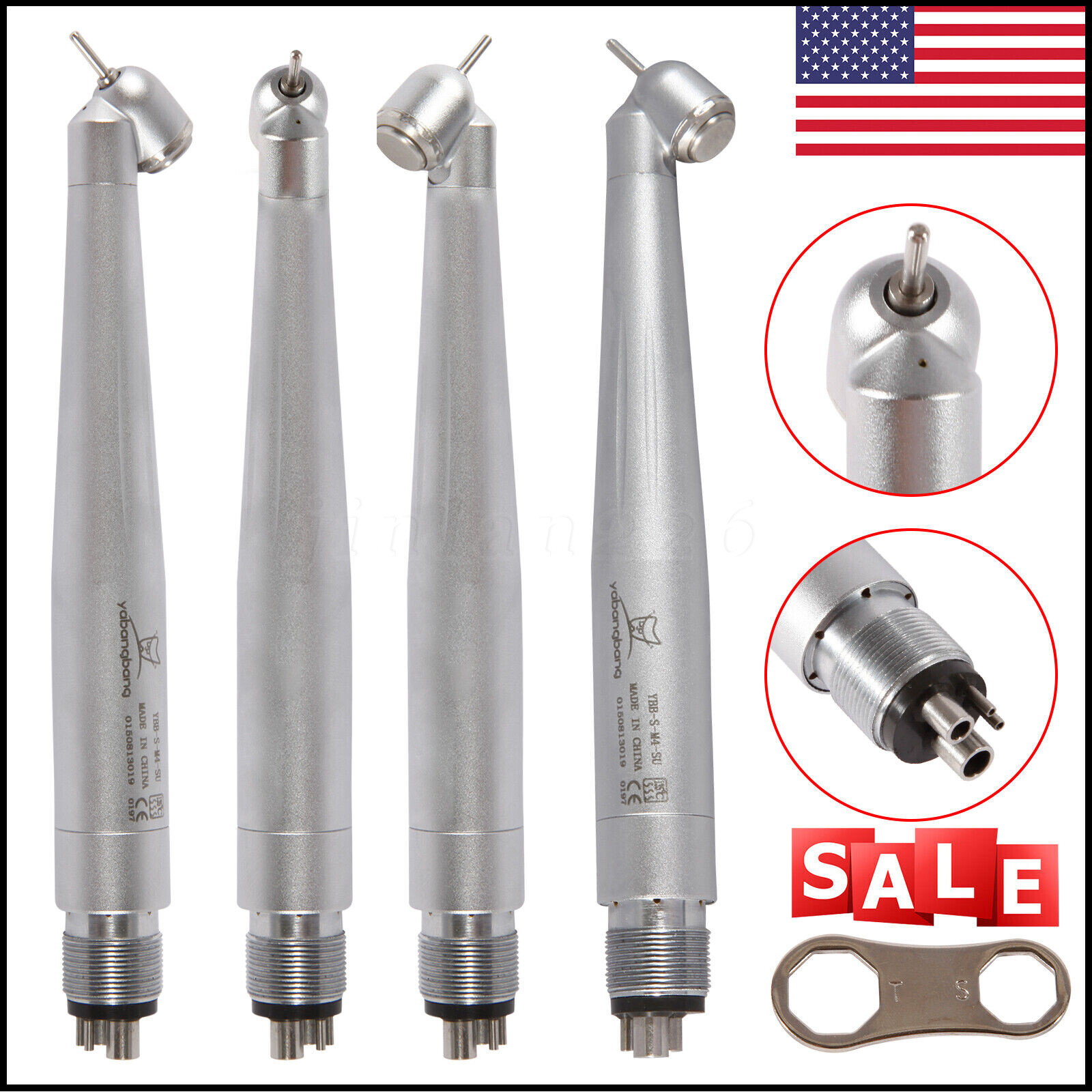 Dental 45 Degree Surgical High Speed Handpiece Push Button 4Hole yabangbang WCA