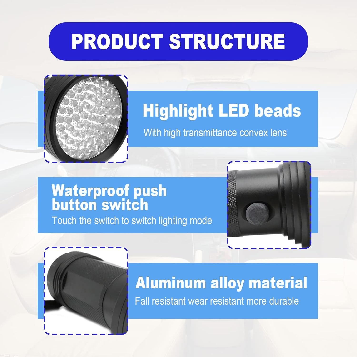 Air Conditioner Leak Detector Tool AC Leak Detector Kit UV Light for AC UV Dye