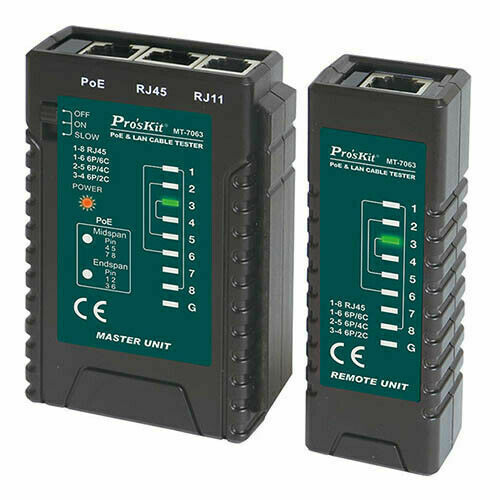 Pro’sKit MT-7063 PoE and LAN Cable Tester RJ11 RJ12 RJ45
