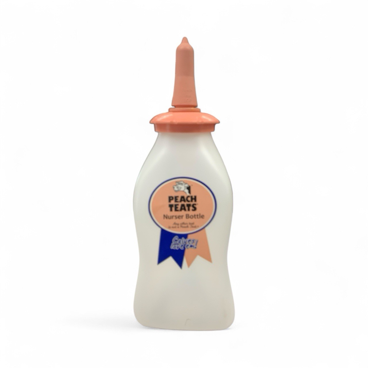 PEACH TEATS 2 QUARTS HAND HELD NURSER BOTTLE AND NIPPLE BRAND NEW