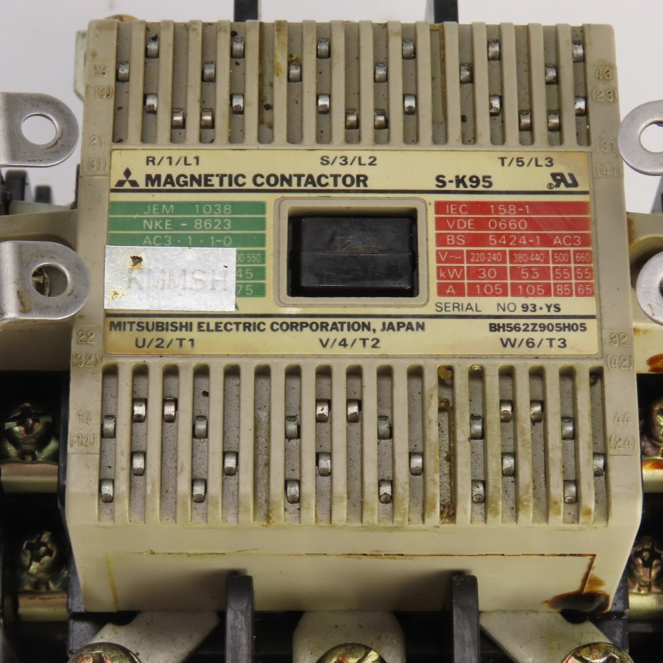 Mitsubishi S-K95 200-660VAC Magnetic Contactor 30-55kW 105-65 Amp