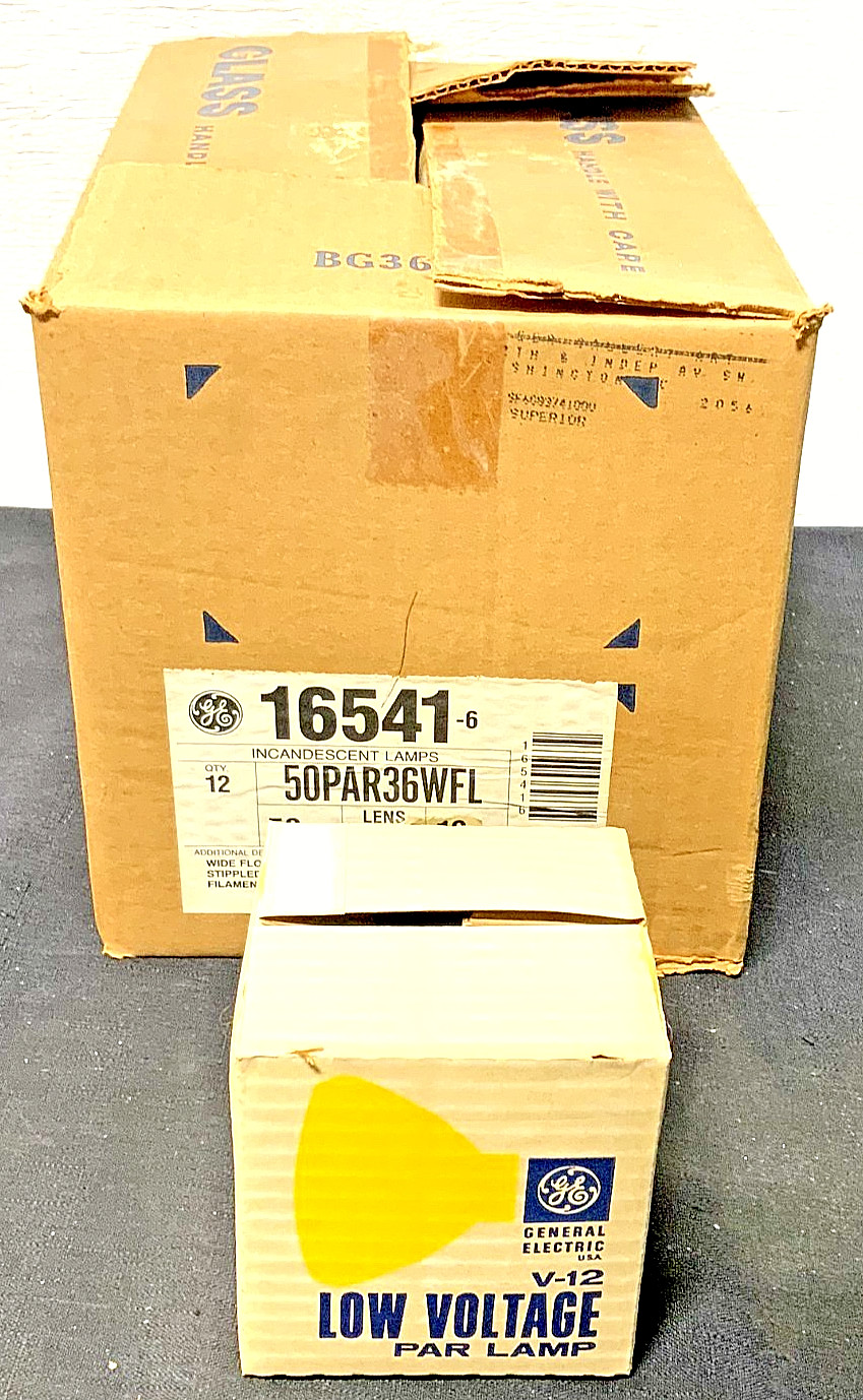 NEW Lot of 12 GE 16541 Low Voltage Par Lamp 50PAR36/WFL 50Watts 12Volts H4C