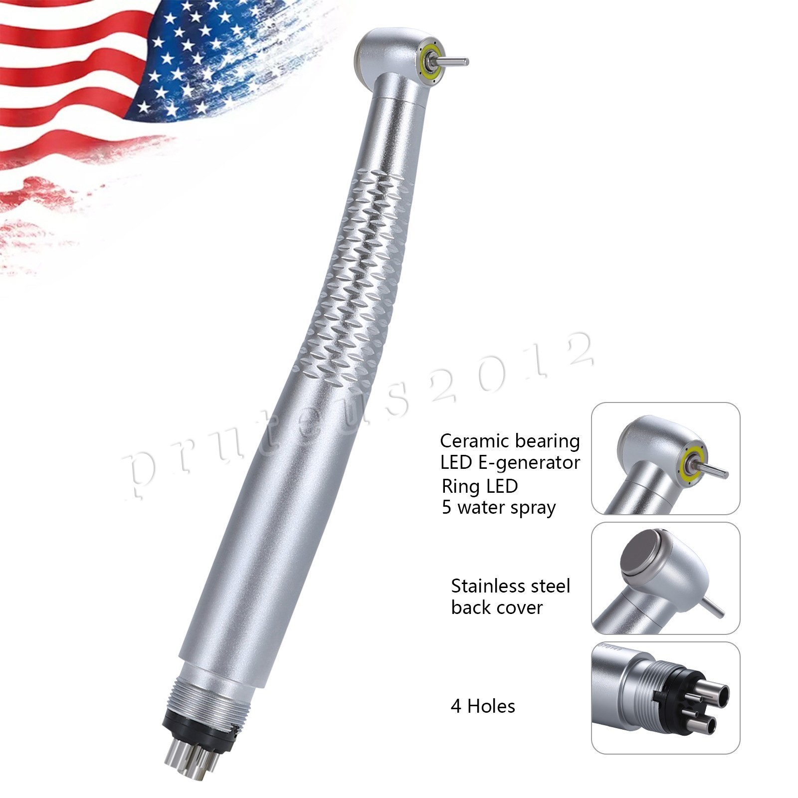 Dental Ring LED Integrate E-generator High &Low Speed Handpiece 4 Holes Turbine