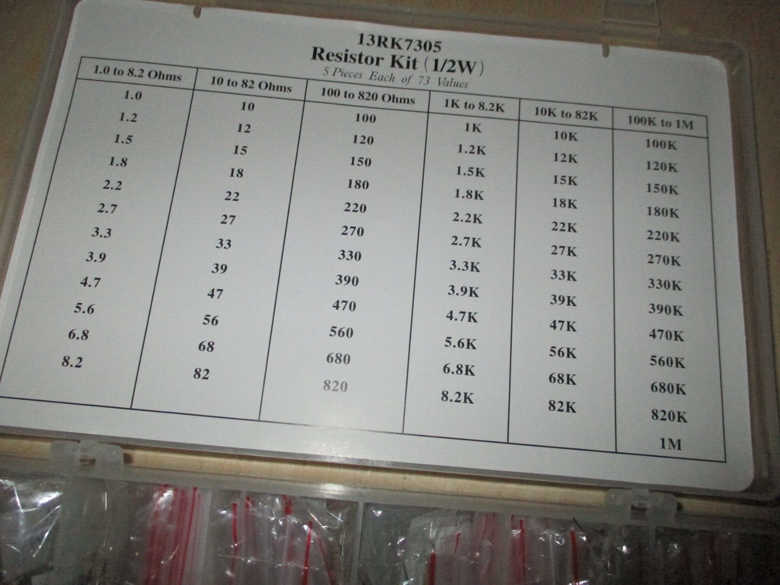 ELECTRONIX EXPRESS ½ Watt Resistor Kit and Extra Capacitors