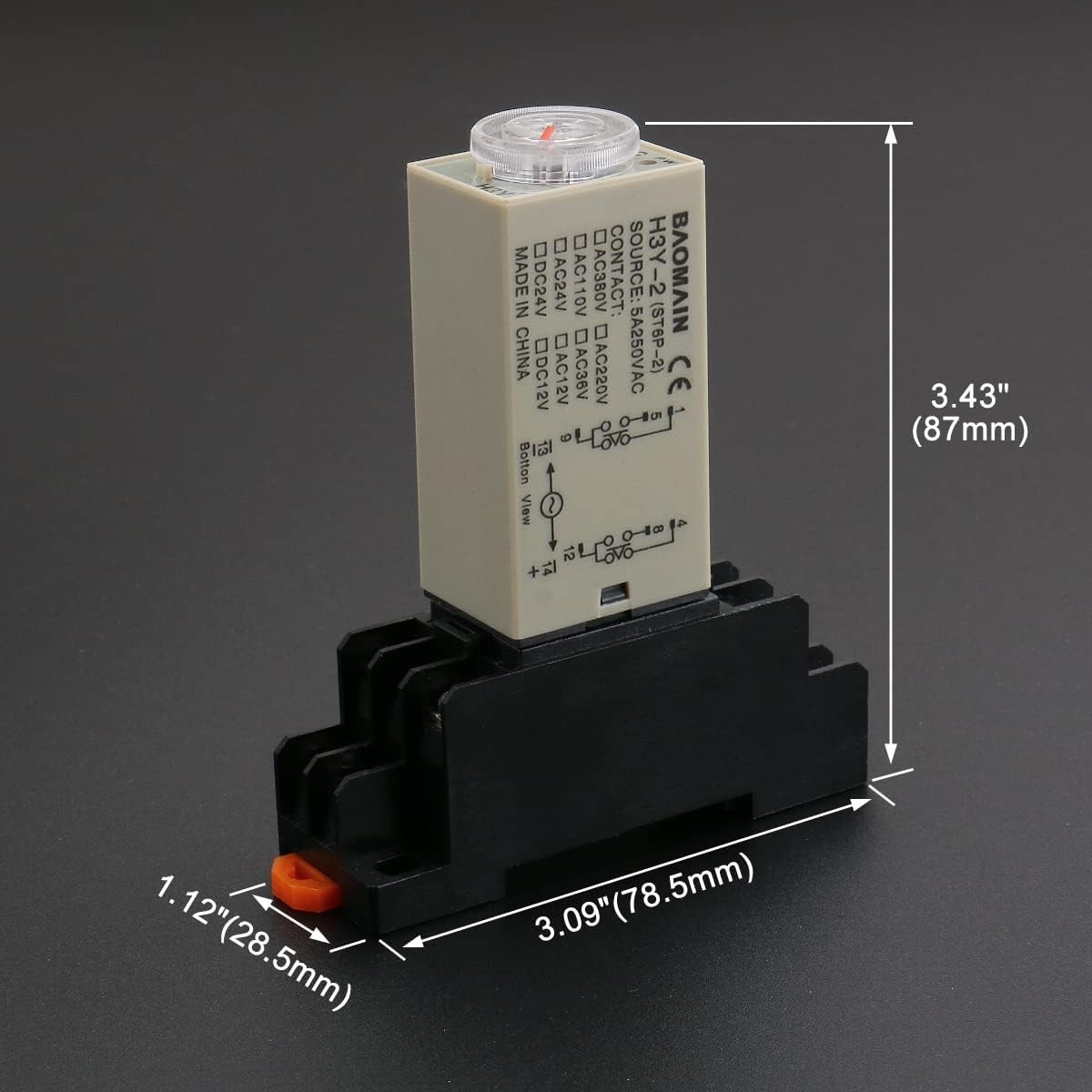 Industrial 8-Pin Time Delay Relay – AC 110V, 5A DPDT for Automation Systems