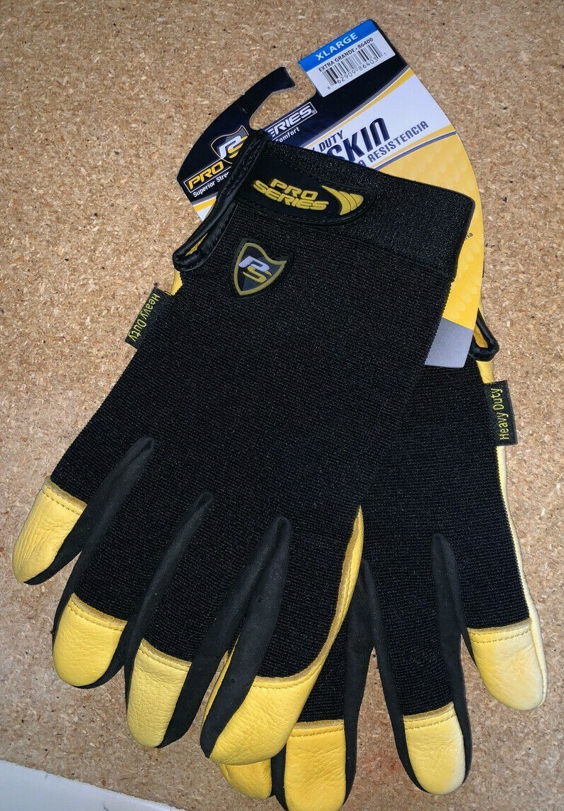 TWO PAIR of Heavy Duty Grain Deerskin / Spandex Back Gloves – 86400 X-Large