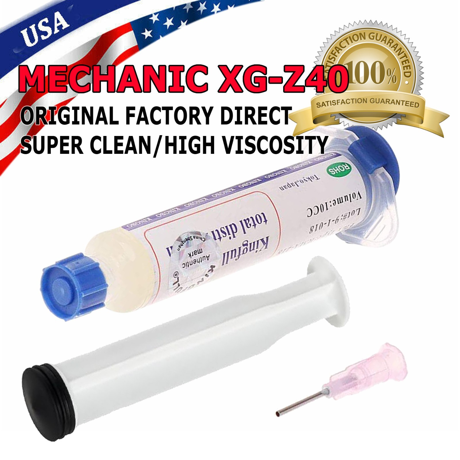 KINGBO RMA-218 Solder Flux Paste 10cc Syringe Tube Rework BGA Reball SMT SMD PCB
