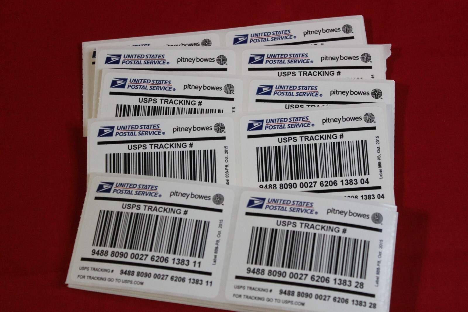 Lot of 50 Pitney Bowes Label 888 Tracking Number stickers for USPS packages