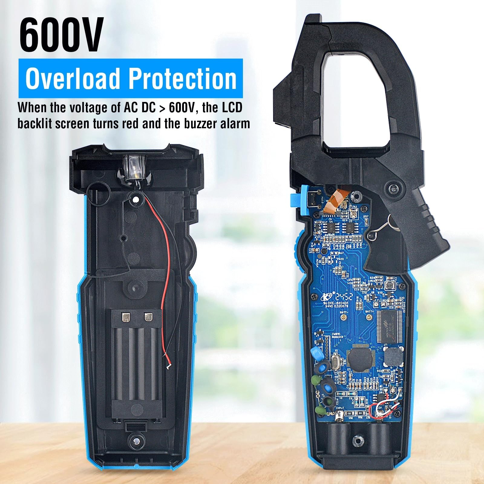 Digital Inrush Clamp Meter 600A Multimeter, True RMS, NCV AC/DC Voltage Current