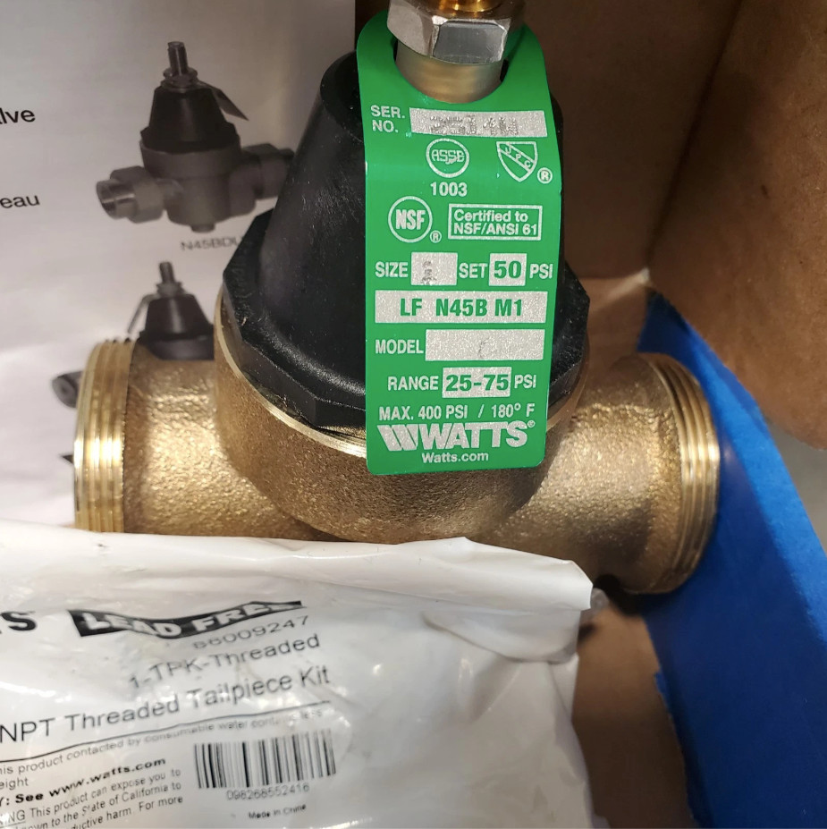 Watts 1″ LFN45BM1-U Lead Free Cast Copper Water Pressure Reducing Valve