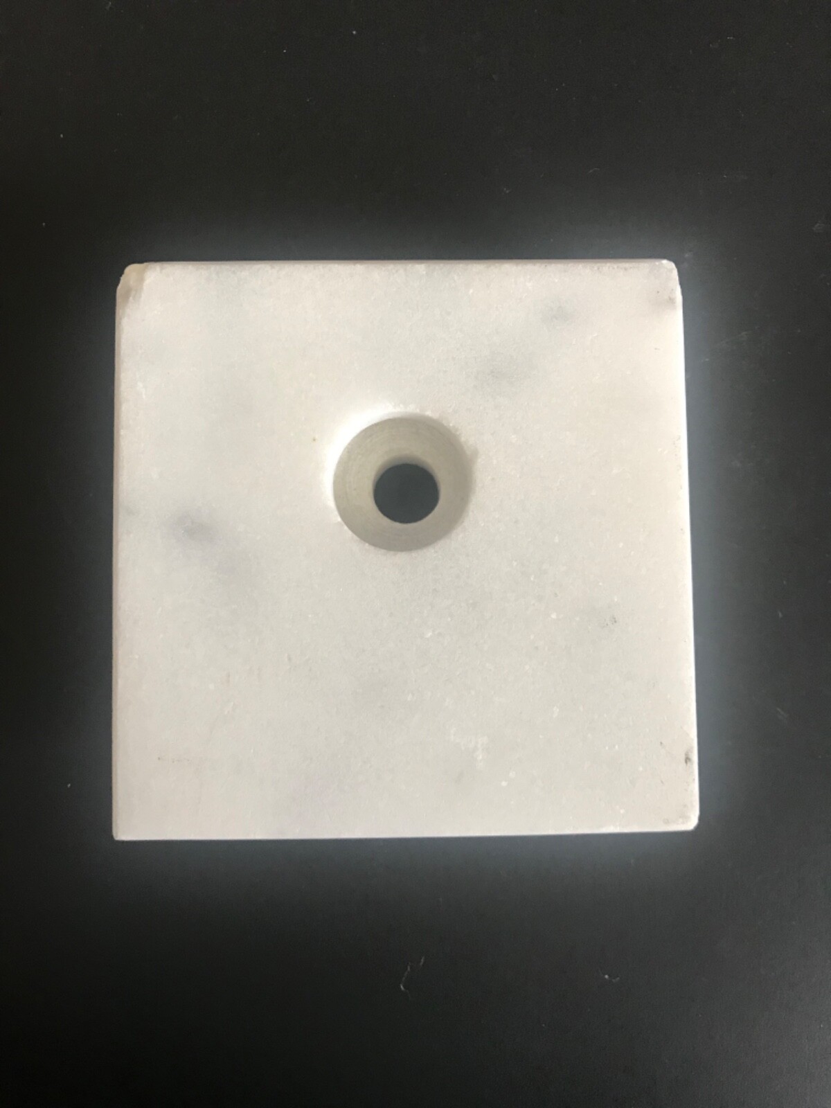 22 Count – 3X3x1 Marble Bases with Slant Trophy Bases Countersunk White See Pic