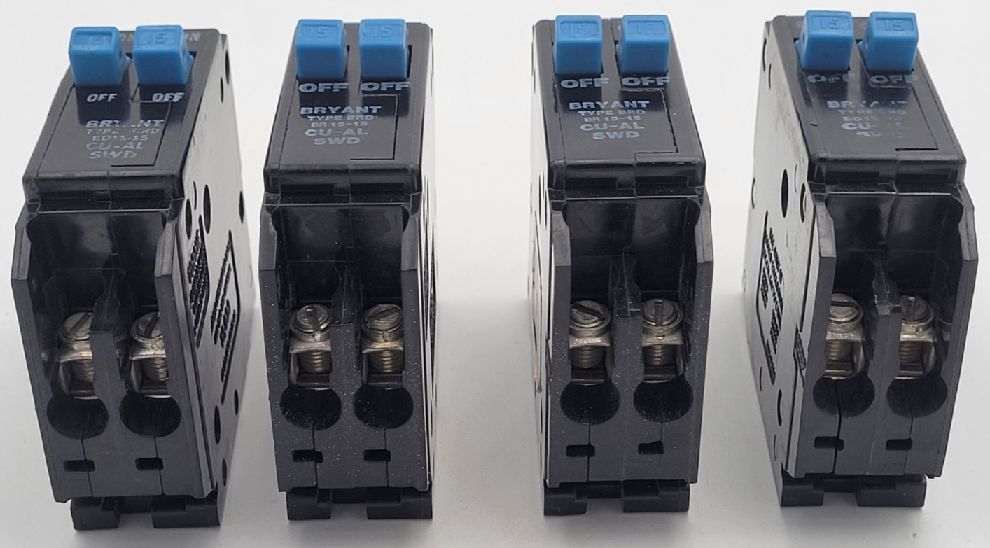 Bryant BD1515 15 Amp 1-Pole 120 V Plug-On Twin Tandem Circuit Breaker USED