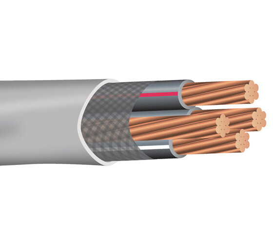 PER FOOT 3-3-3-5 Copper SER Service Entrance Cable PVC Jacket Gray 600V