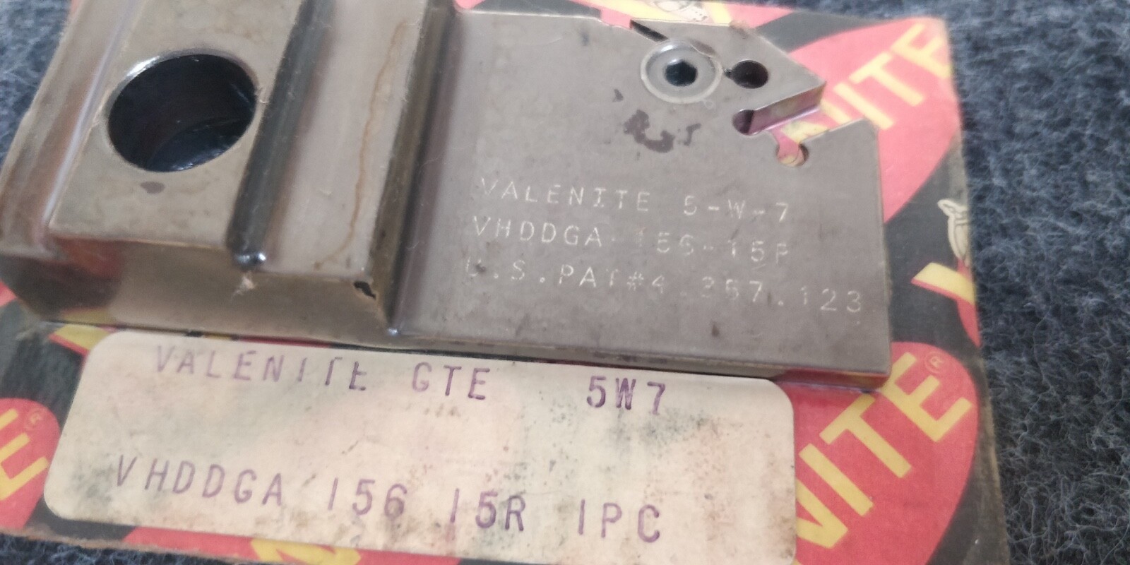 NOS Valenite VHDDGA 156-15R 5-W-7 Grooving Cut Off Blade Tool Holder