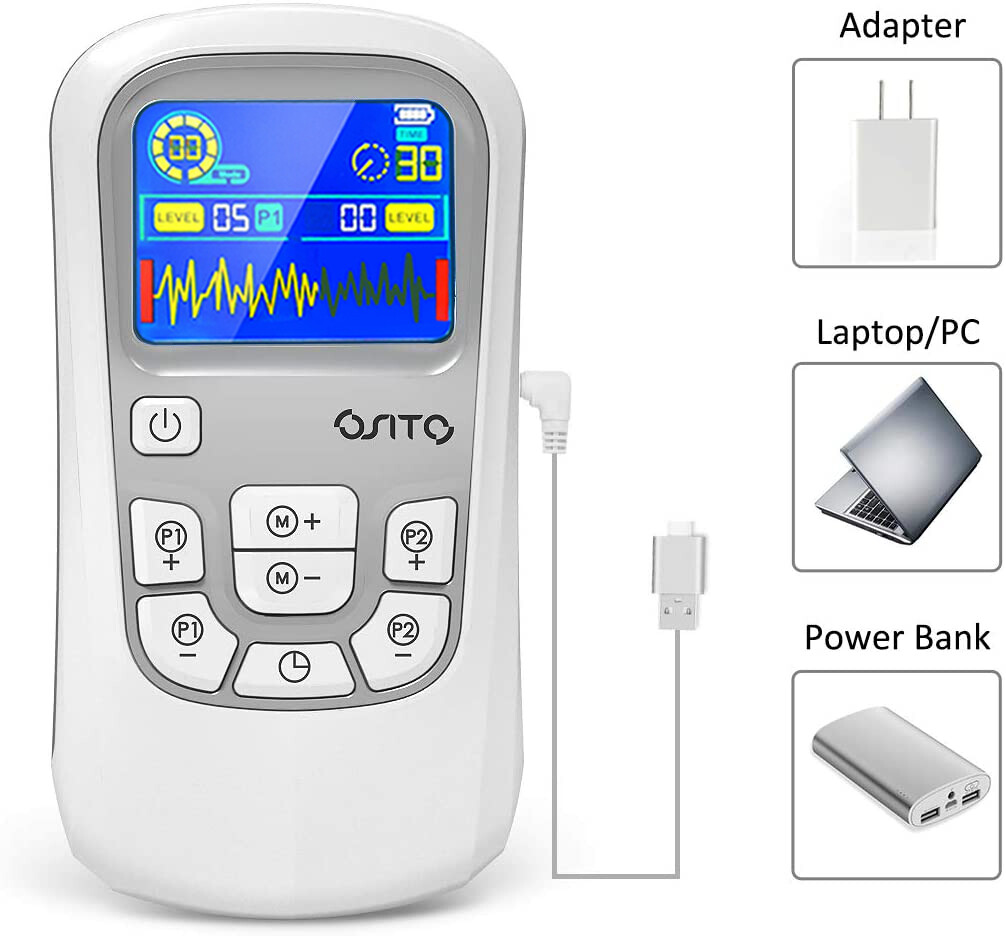TENS Pulse Massager Pain Relief Unit Muscle Stimulator Machine 25 Modes Therapy