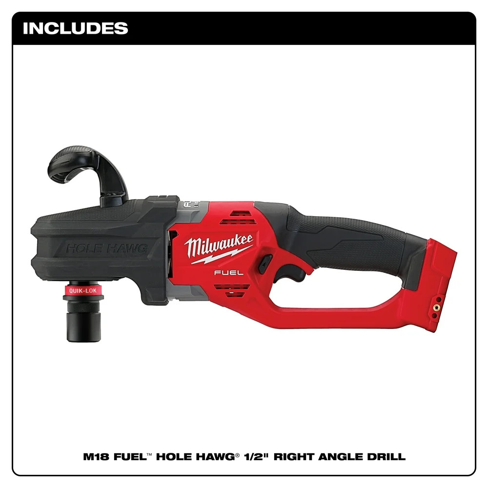 Milwaukee 2808-20 M18 FUEL HOLE HAWG Right Angle Drill w/ QUIK-LOK – Bare Tool