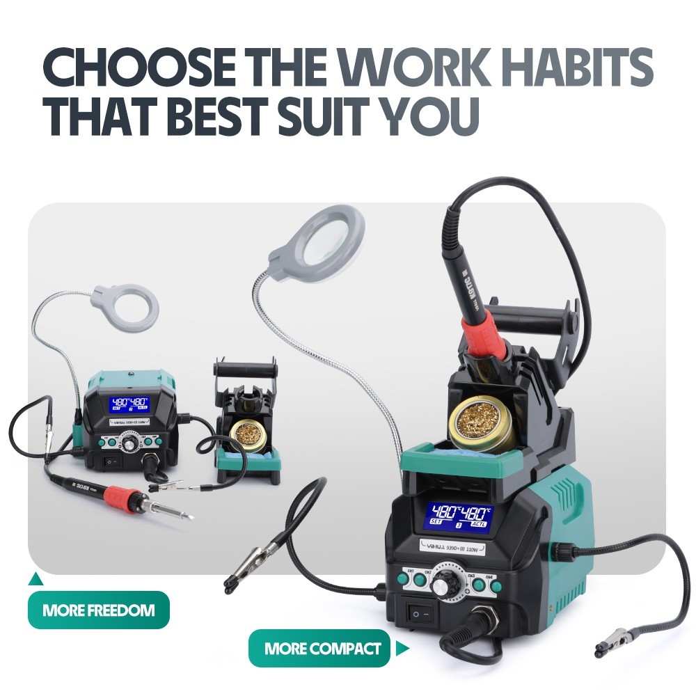YIHUA 939D+ III EVO 110W Digital Soldering Station Dual LCD Display High-Power
