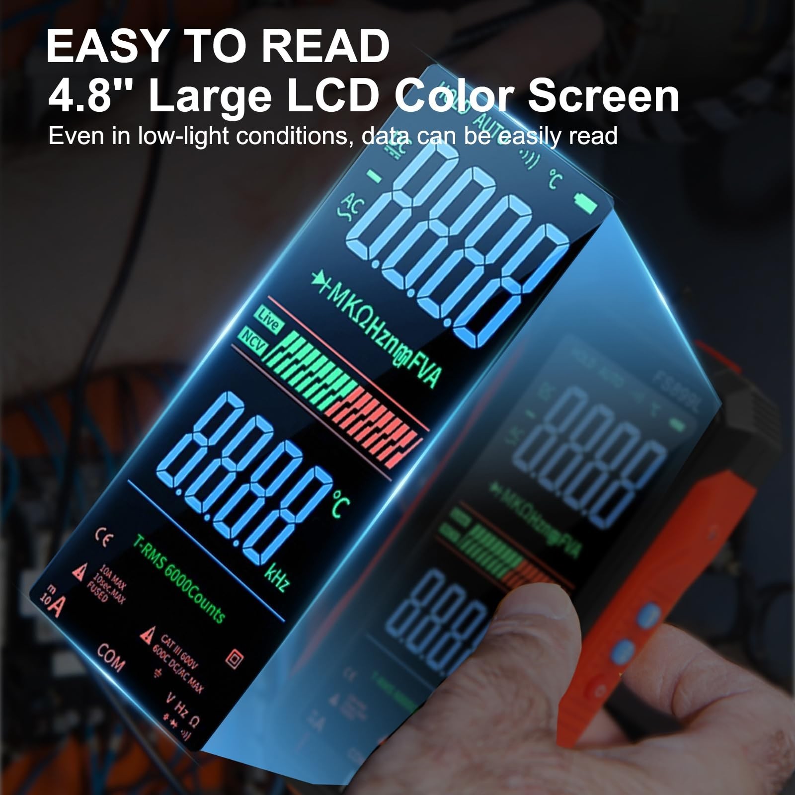 Digital Multimeter, FS899L Multimeter,USB Rechargeable Digital Multimeter Tester