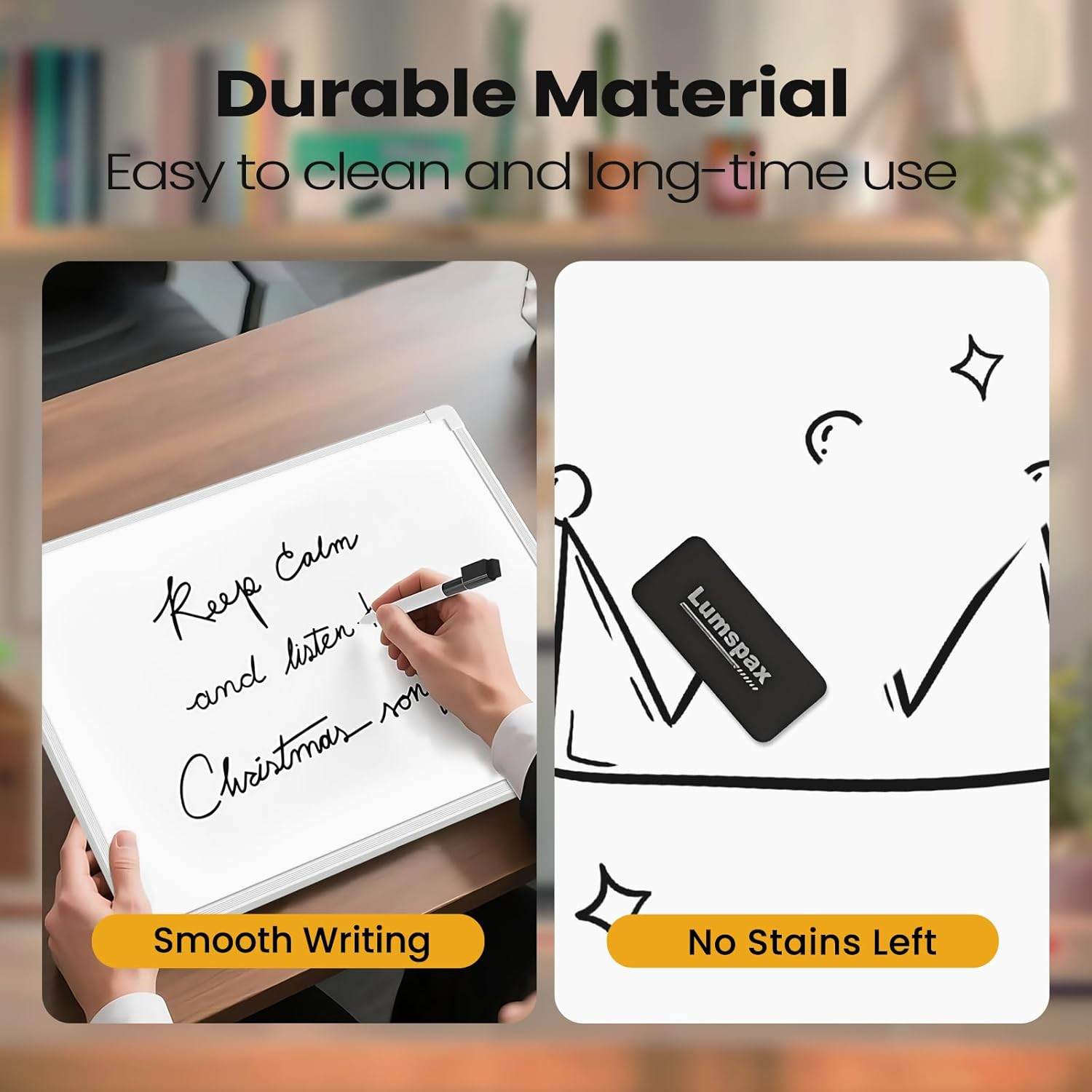 Small Dry Erase Board for Wall, 16″ X 12″ Double-Sided Hanging Whiteboard, Magne