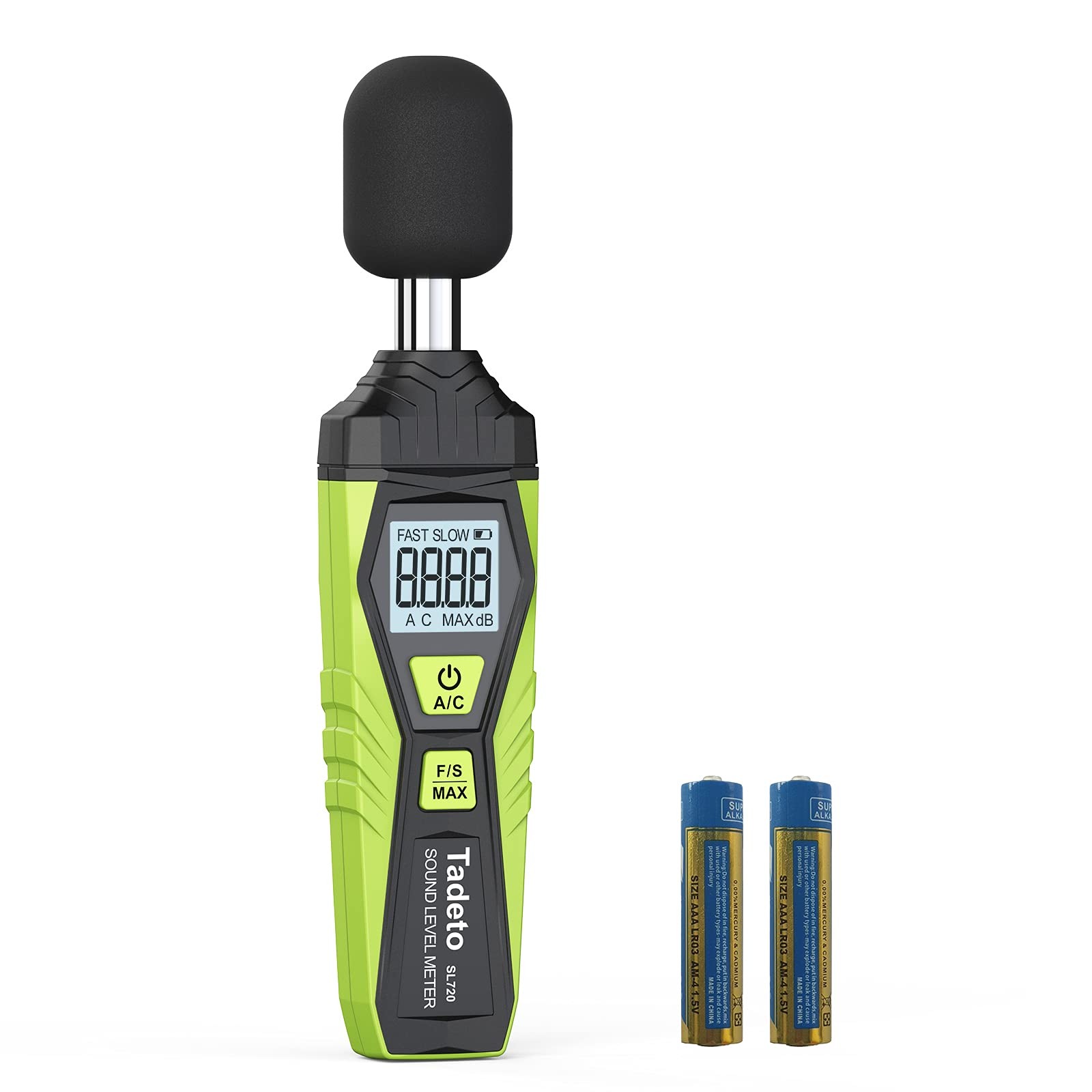 Digital Sound Level Meter 30-130dB SPL, LCD Backlight, A/C Weighted, Data Hold