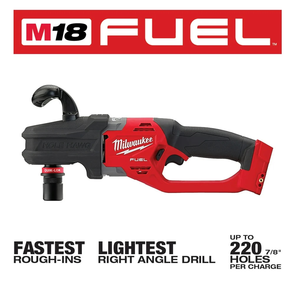 Milwaukee 2808-20 M18 FUEL HOLE HAWG Right Angle Drill w/ QUIK-LOK – Bare Tool