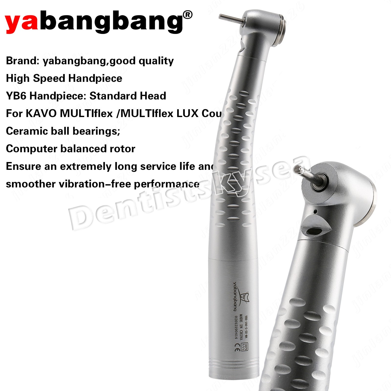 Dental High Speed Handpiece LED Fiber Optic Fit Kavo Coupler 6Holes Push Button