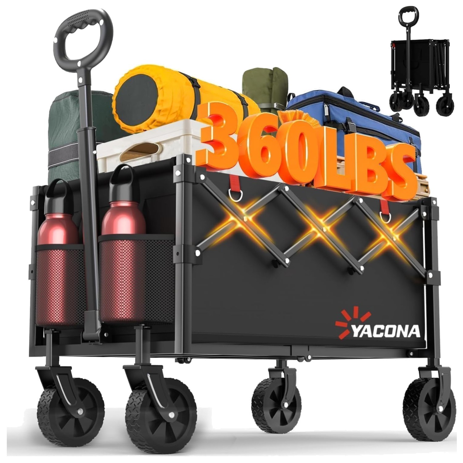 Multi-Functional Collapsible Wagon – 360LBS Load Capacity & Waterproof Fabric