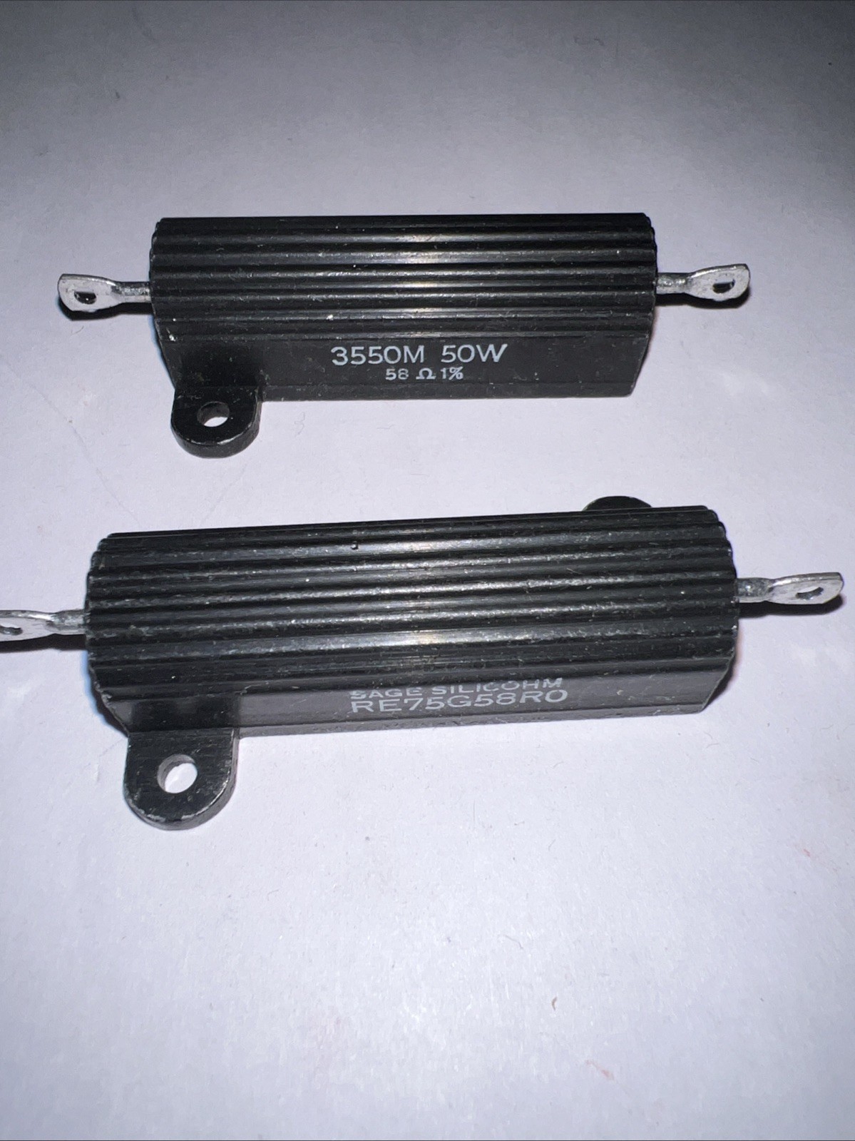 SAGE 58 Ohm 50 Watt Resistors 1% Tolerance Sage RE75G58R0 New Quantity Of 2