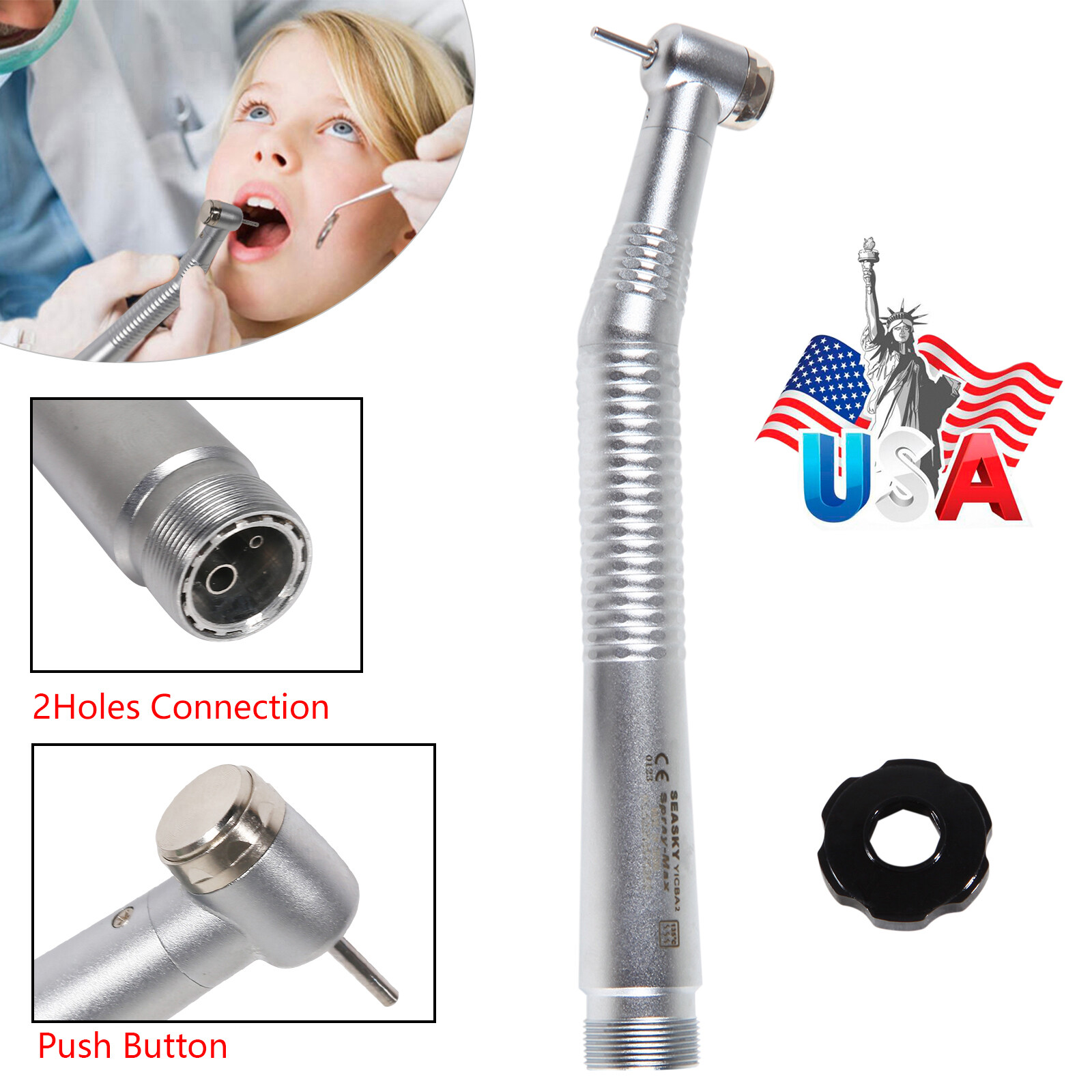 10 x Seasky Dental NSK Style High Speed Air Turbine Handpiece 2 holes borden