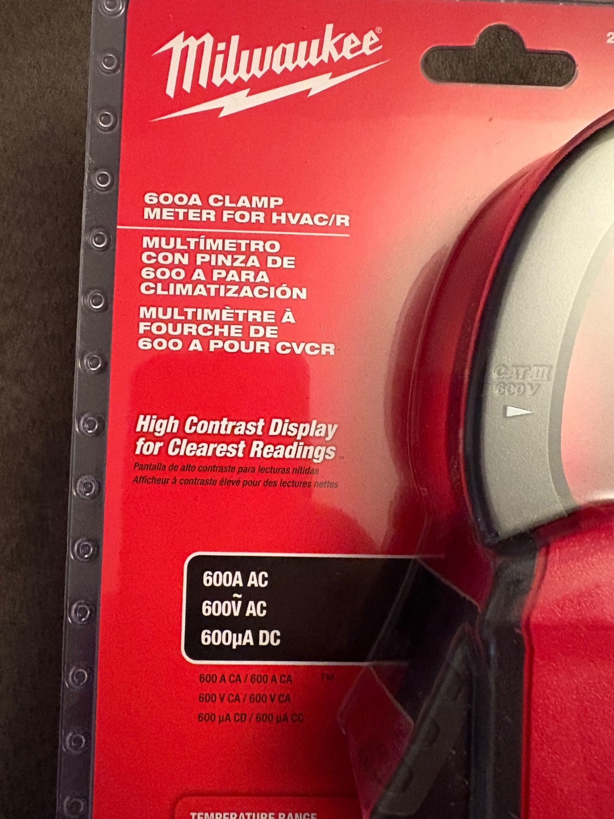 NEW Milwaukee 2236-20 Clamp Meter for HVAC/R – Red