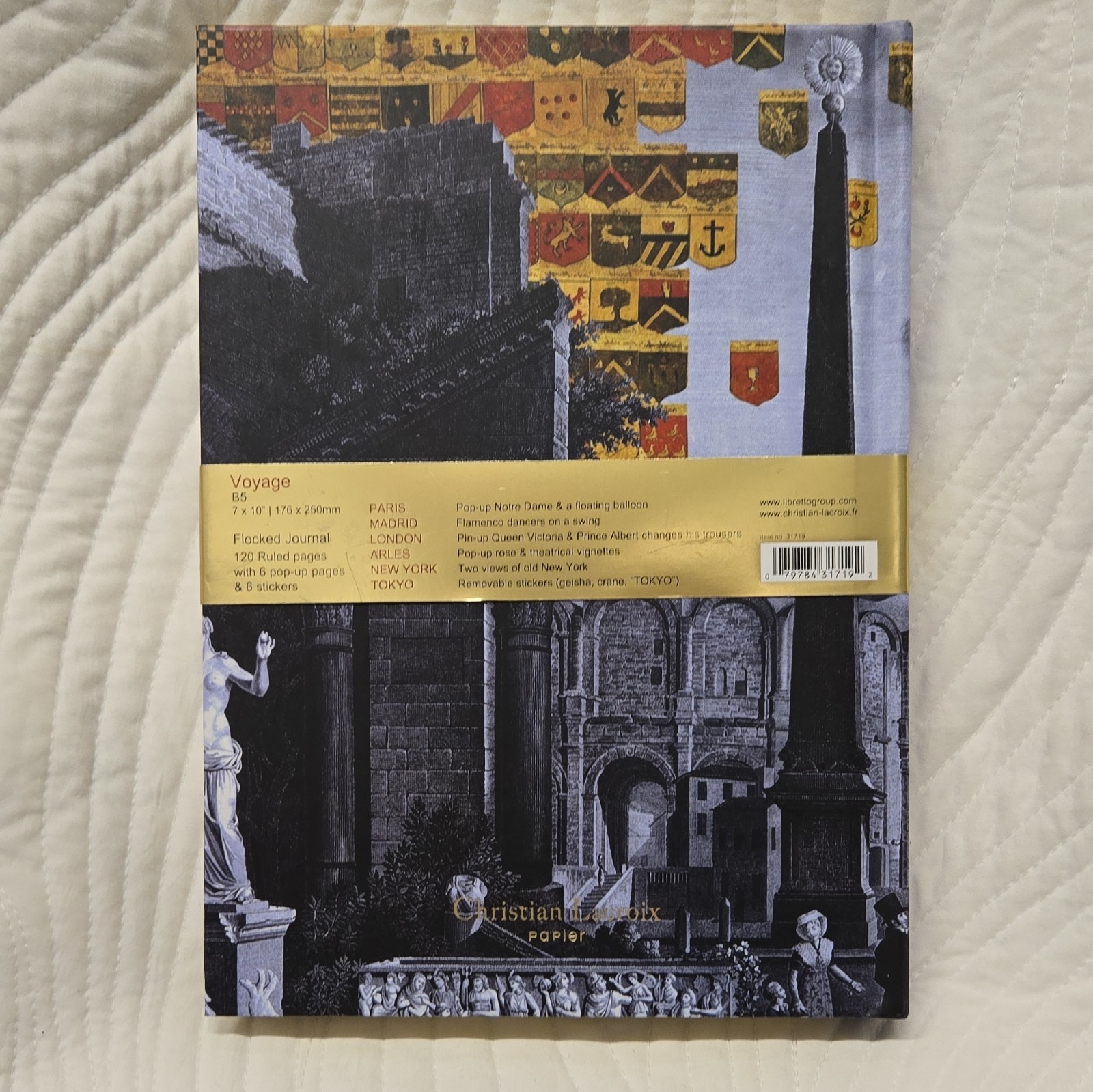 Christian Lacroix Papier Voyage B5 Illustrated Blank Journal Paris Madrid Arles