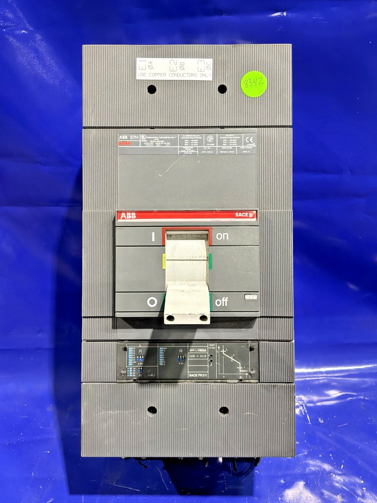 ABB S7H K7TK-2 1000 Amp 600V 3 Pole Circuit Breaker🟦