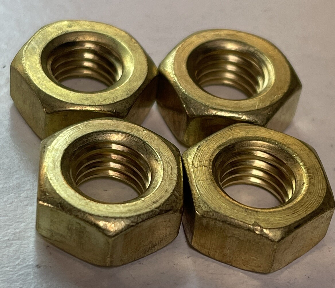 M8-1.25mm Brass Hex Nut Metric Hexagon Nut DIN934 For Screw Qty.4 (24M120)
