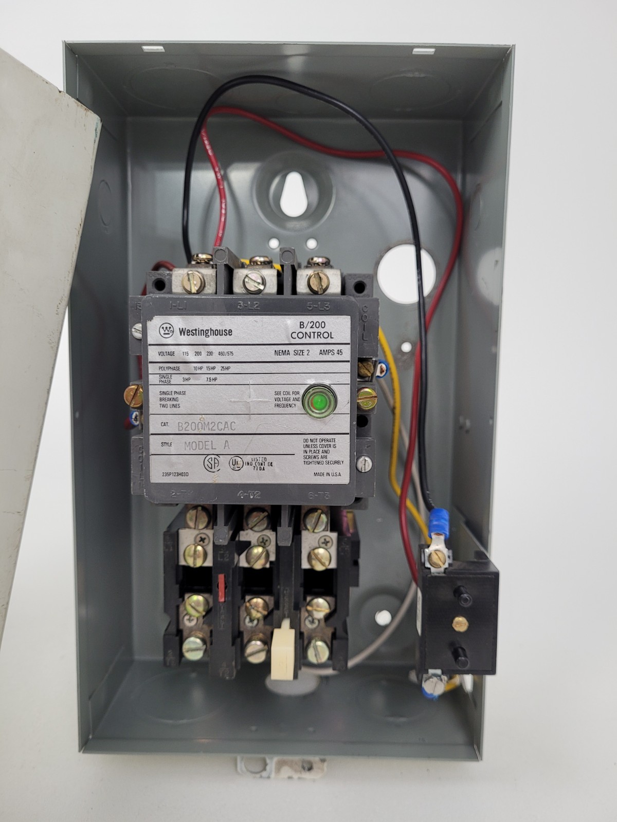 A200S1CB / B200M2CAC Westinghouse Size 2 Motor Starter 120V Coil w/ Enclosure