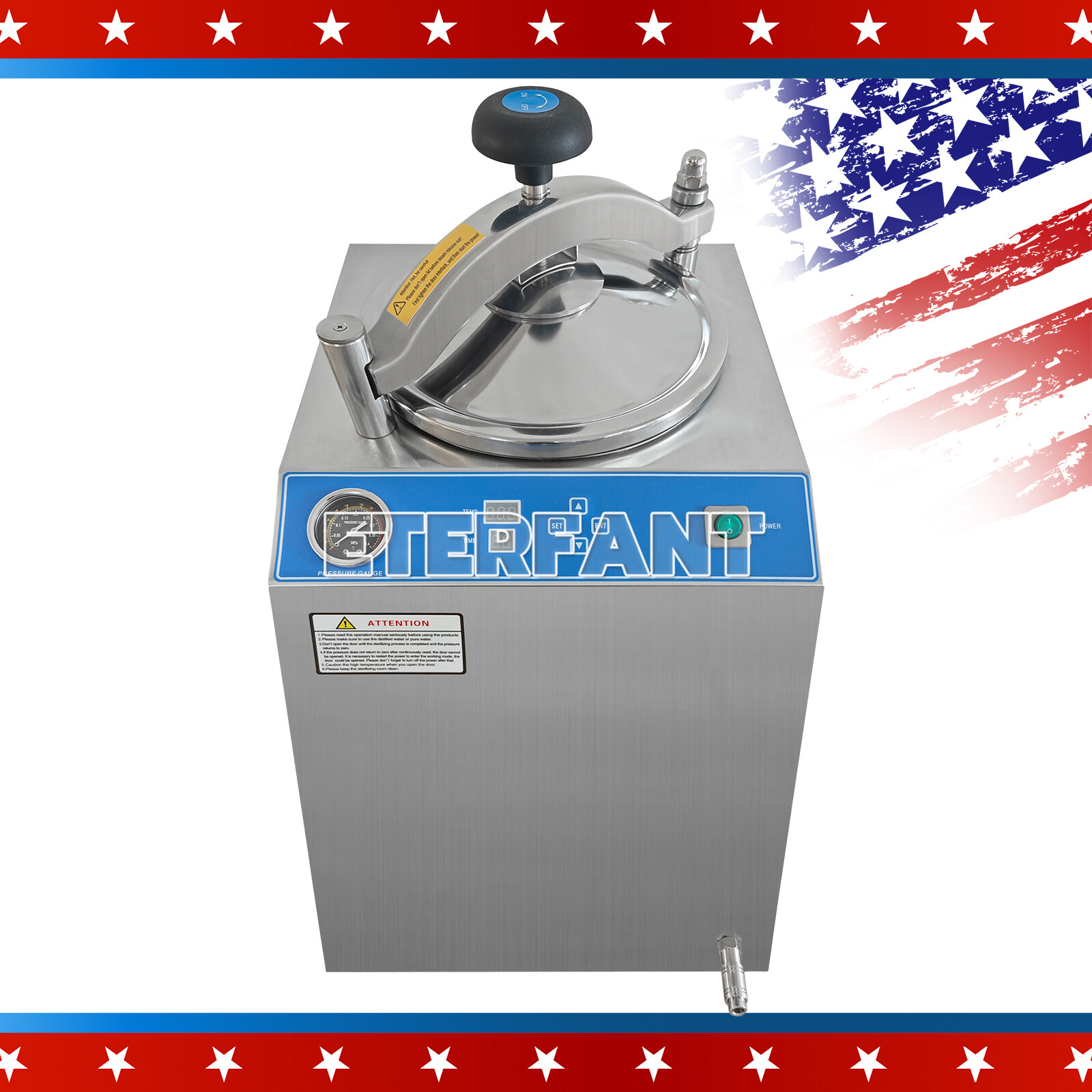 ETERFANT 24/28/35L Dental Medical High Pressure Steam Sterilizer Autoclave US