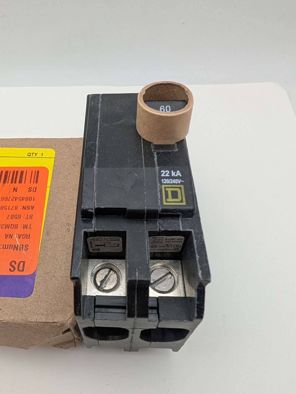 Square D QO260VH Miniature Circuit Breaker 60 A, 2 Pole, 120/240V (Storage Wear)