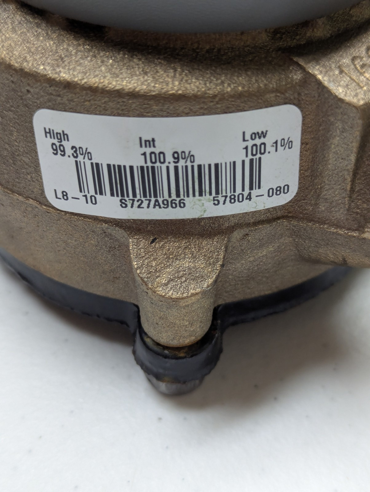 Used Badger model 25 5/8″ brass water meter with HR E lcd register