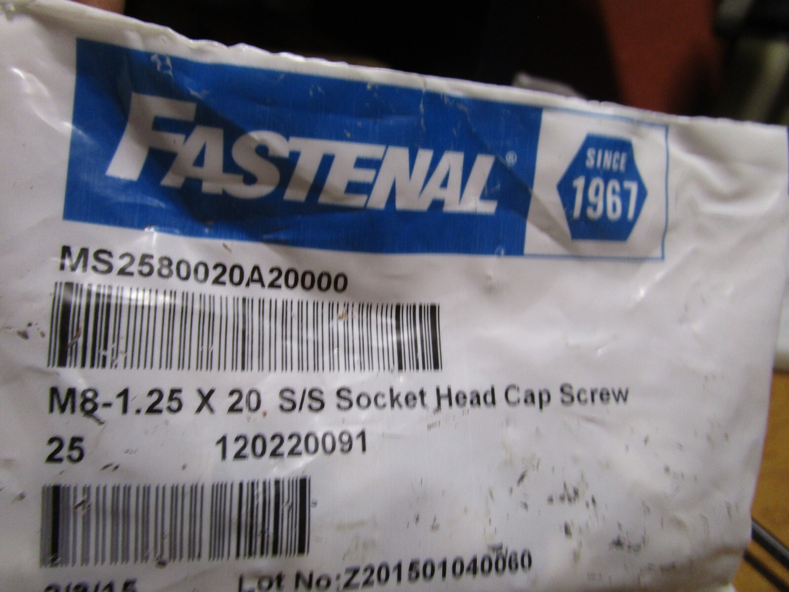 (25) M8-1.25 x 20mm ISO 4762/DIN 912 Hex A2-70 Stainless Steel Socket Cap Screws