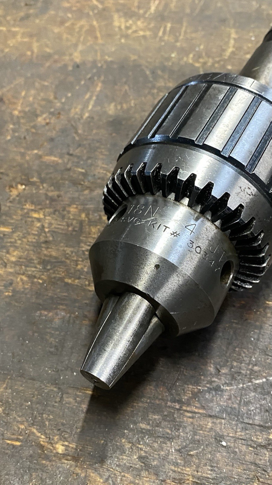 Jacobs 18N Ball Bearing Super Chuck with 4MT Shank Lathe Mill No. 4 Morse Taper