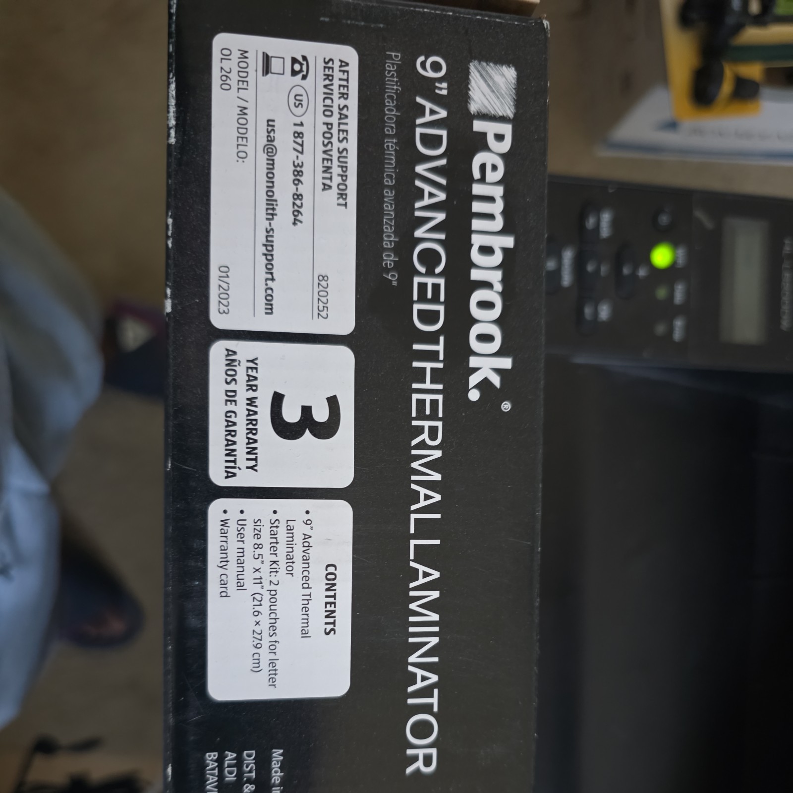 NEW/OPEN BOX PEMBROOK 9″ ADVANCED THERMAL LAMINATOR-FAST 2 MINUTE WARM UP TIME