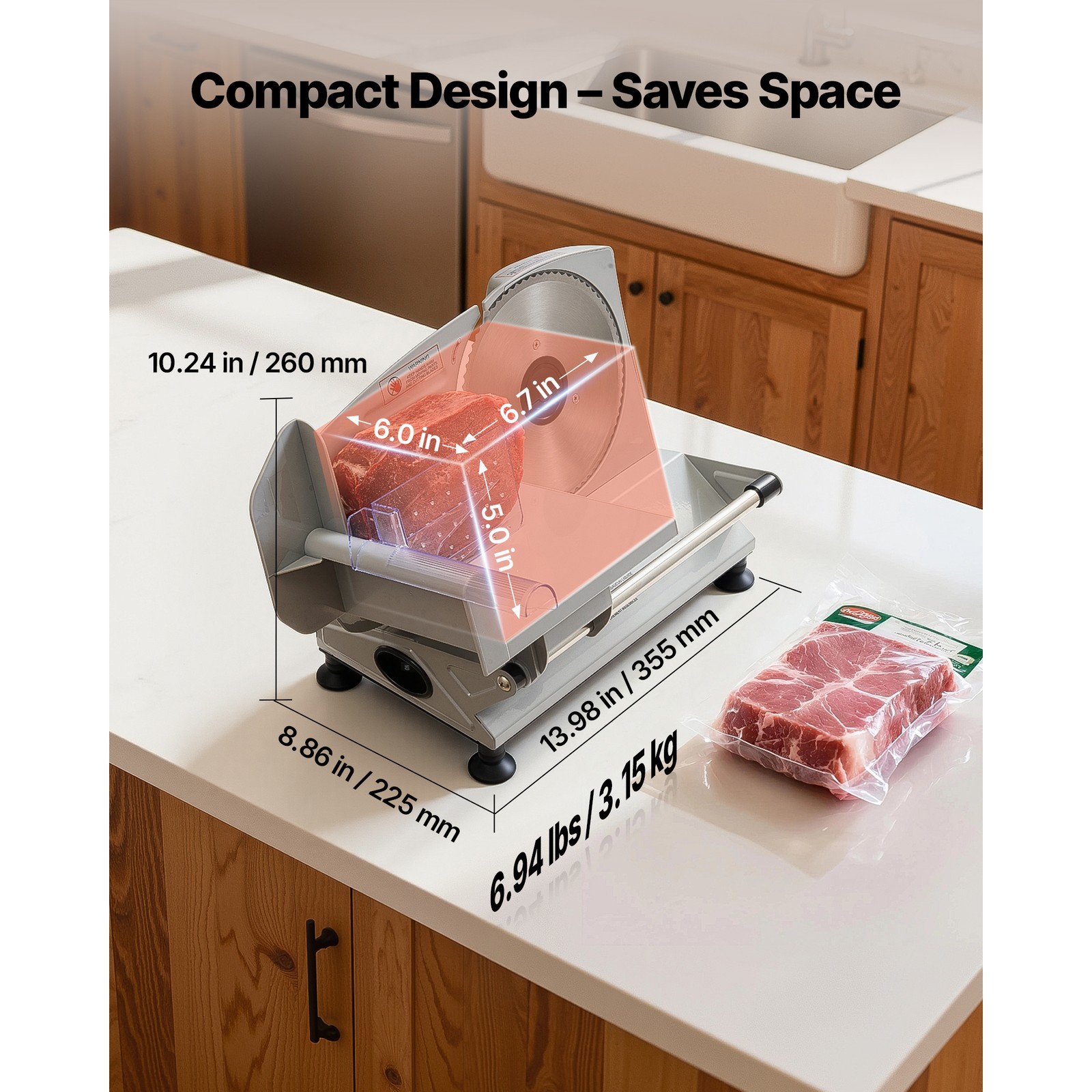 Uimoso Electric Meat Slicer Machine 150W with 6.7-Inch Blade for Home Use